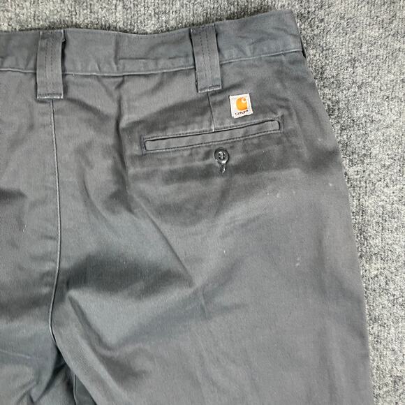 Carhartt B290 Dungaree Pants Mens 38x30 Gray Workwear Utility Twill Stain - Picture 8 of 9